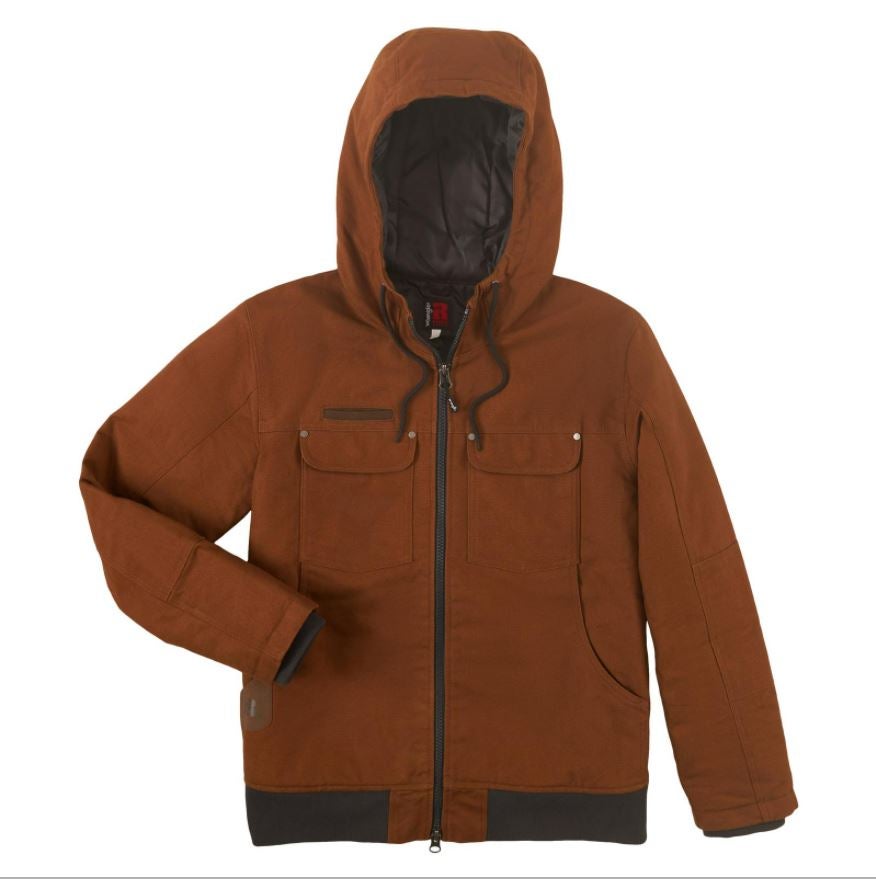 Men's Insulated Canvas Hooded Bomber Jacket